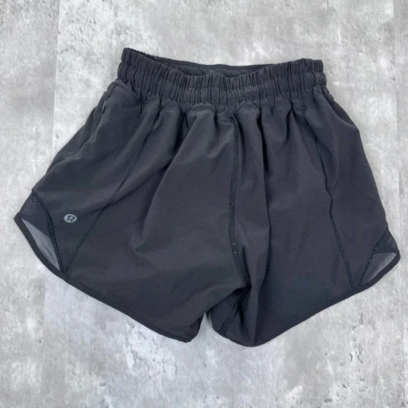 Lululemon Hotty Hot Short II Long 4" Womens 0 Black Athletic Gym Yoga Running - Picture 2 of 6